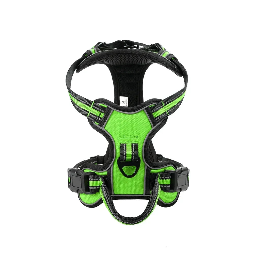 Adjustable Nylon Dog Harness Vest Reflective Soft Breathable No Pull Dog Harness Pet Harness Leash for Small Medium Large Dogs