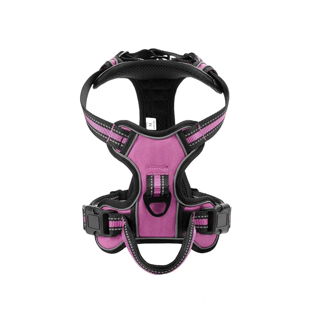 Adjustable Nylon Dog Harness Vest Reflective Soft Breathable No Pull Dog Harness Pet Harness Leash for Small Medium Large Dogs