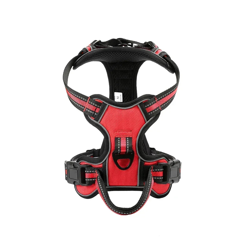 Adjustable Nylon Dog Harness Vest Reflective Soft Breathable No Pull Dog Harness Pet Harness Leash for Small Medium Large Dogs