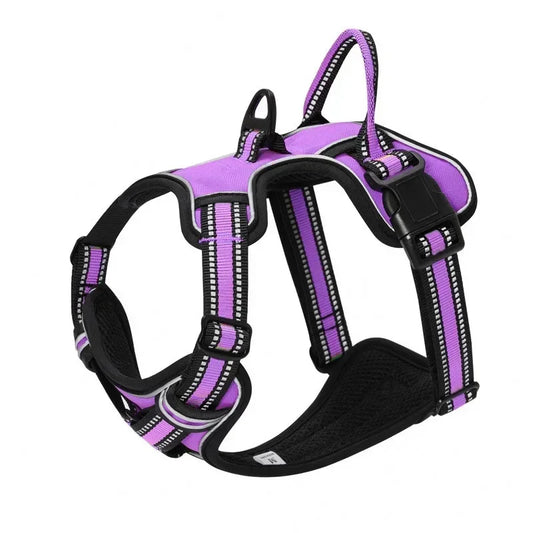 Adjustable Nylon Dog Harness Vest Reflective Soft Breathable No Pull Dog Harness Pet Harness Leash for Small Medium Large Dogs